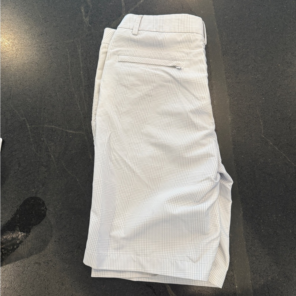 Men's Puma White Checkered Golf Shorts - Picture 2 of 4